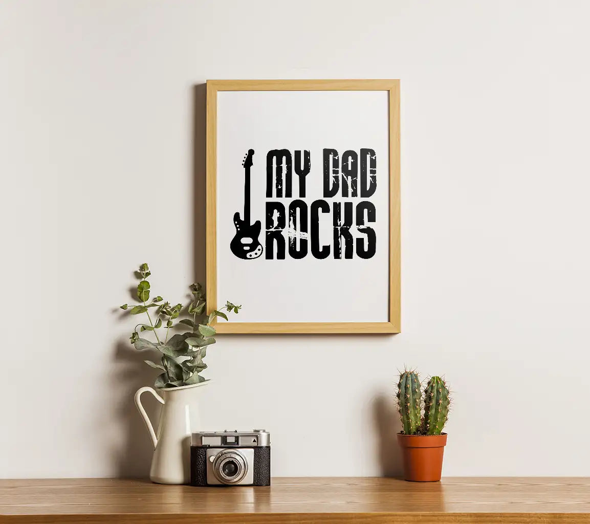 I My Dad Rocks Guitar Design SVG - Fathers Day Design SVG