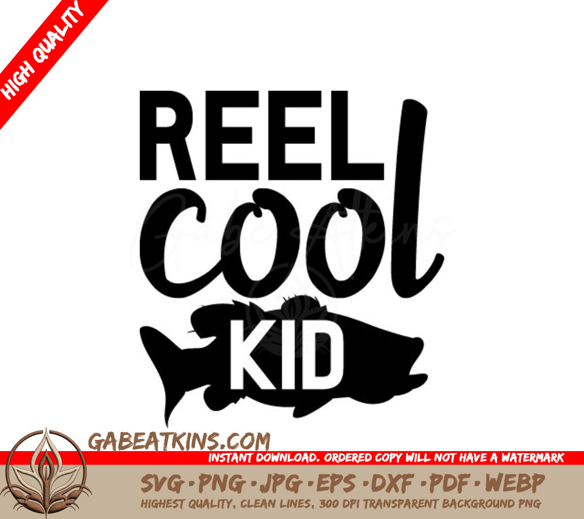 Reel Cool Kid -  Fish Design SVG for Fathers Day SVG