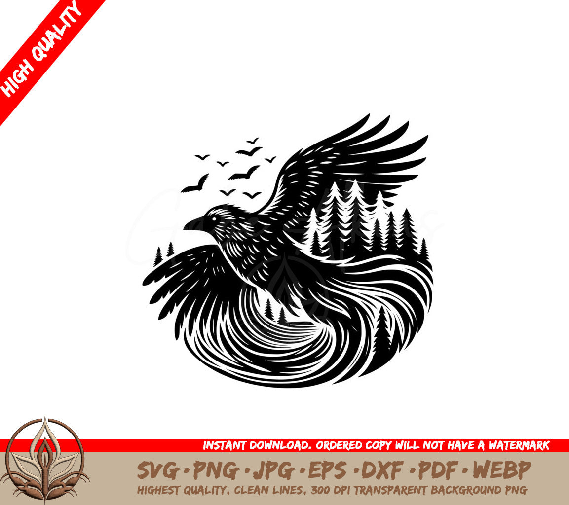 Feathered Forest Wings SVG