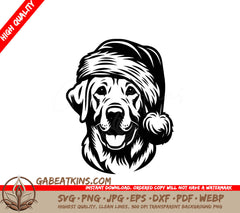  A Dog Wearing A Santa Hat SVG - Festive Labrador Retriever SVG