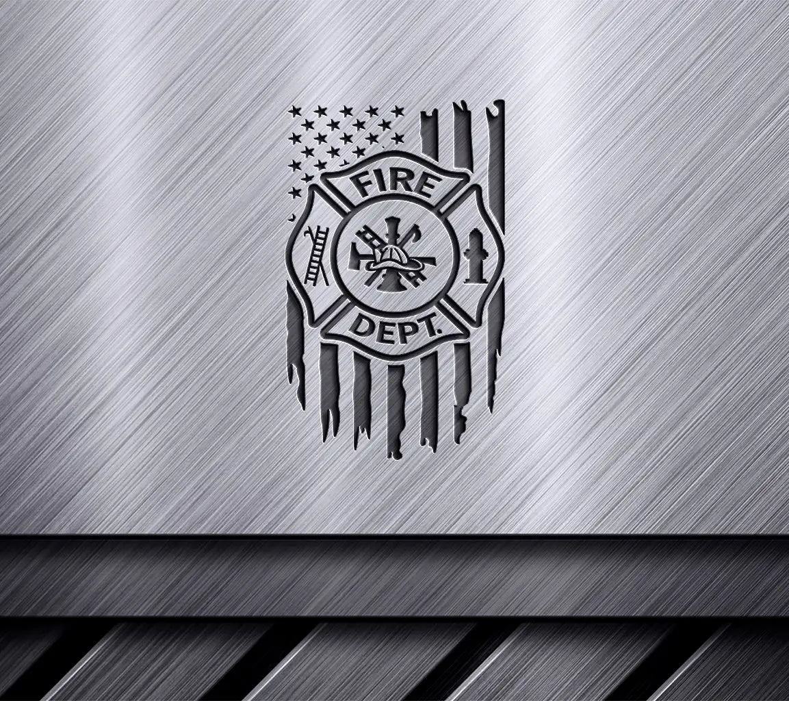  Fire Department Design with American Flag SVG SVG