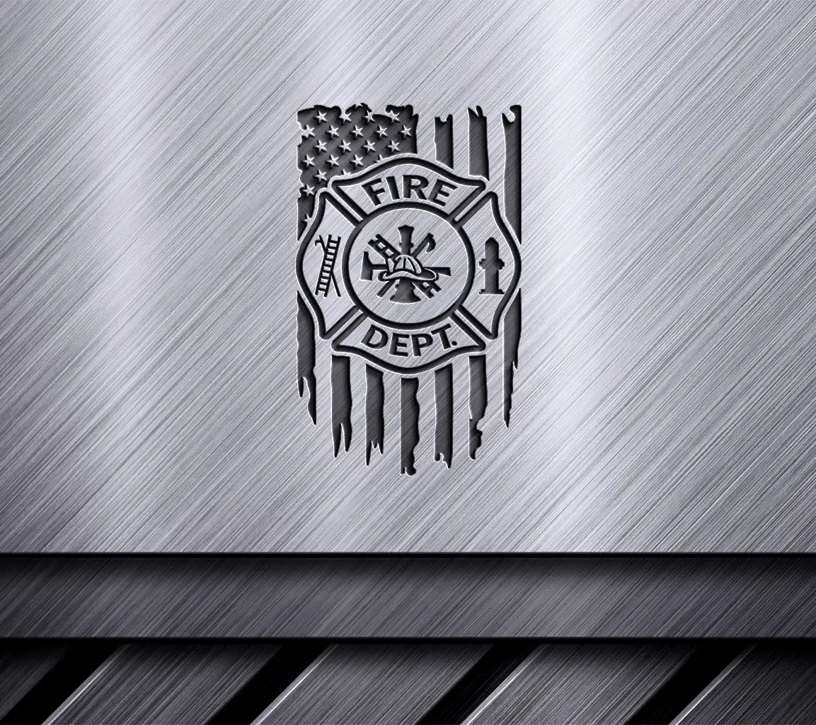  Fire Department Design with American Flag SVG SVG