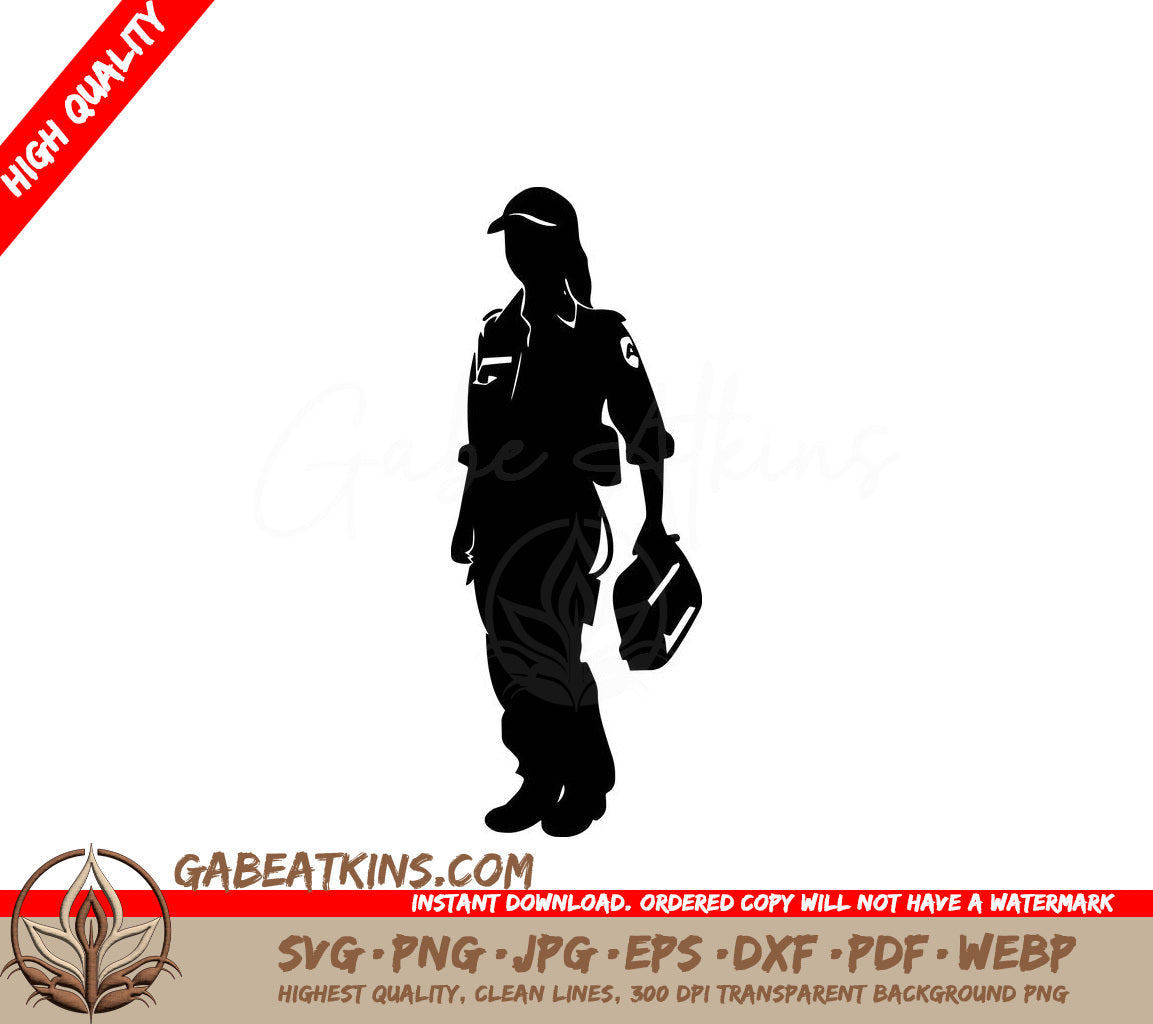 A Silhouette Of A Man With The Number 9 On His Chest SVG - First Responder SVG