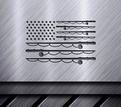 American Flag Fishing Rod SVG Design SVG