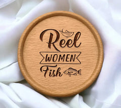 Reel Women Fish SVG -  Fishing Sign with Fish SVG