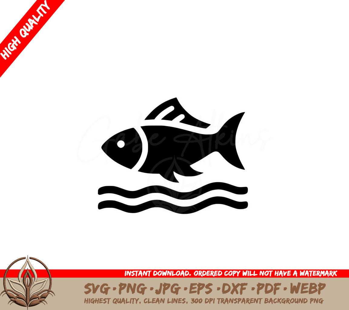 Fishy Waves - Digital Product in SVG format