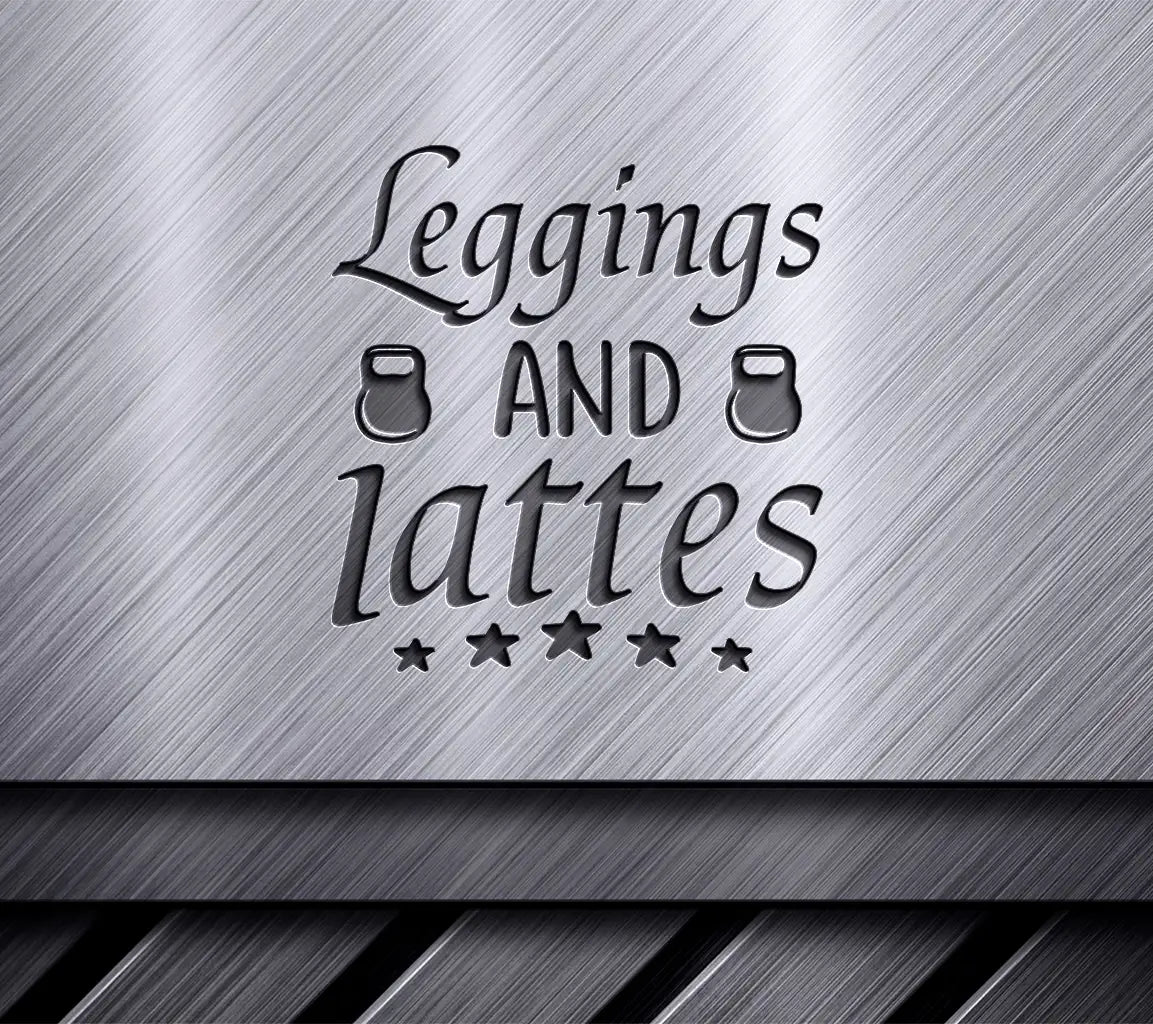  Leggings & Lattes SVG Design - Fitness Apparel Design SVG