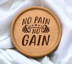 No Pain No Gain Fitness SVG - Barbell & Dumbbells Design SVG