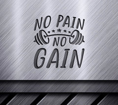 No Pain No Gain Fitness SVG - Barbell & Dumbbells Design SVG