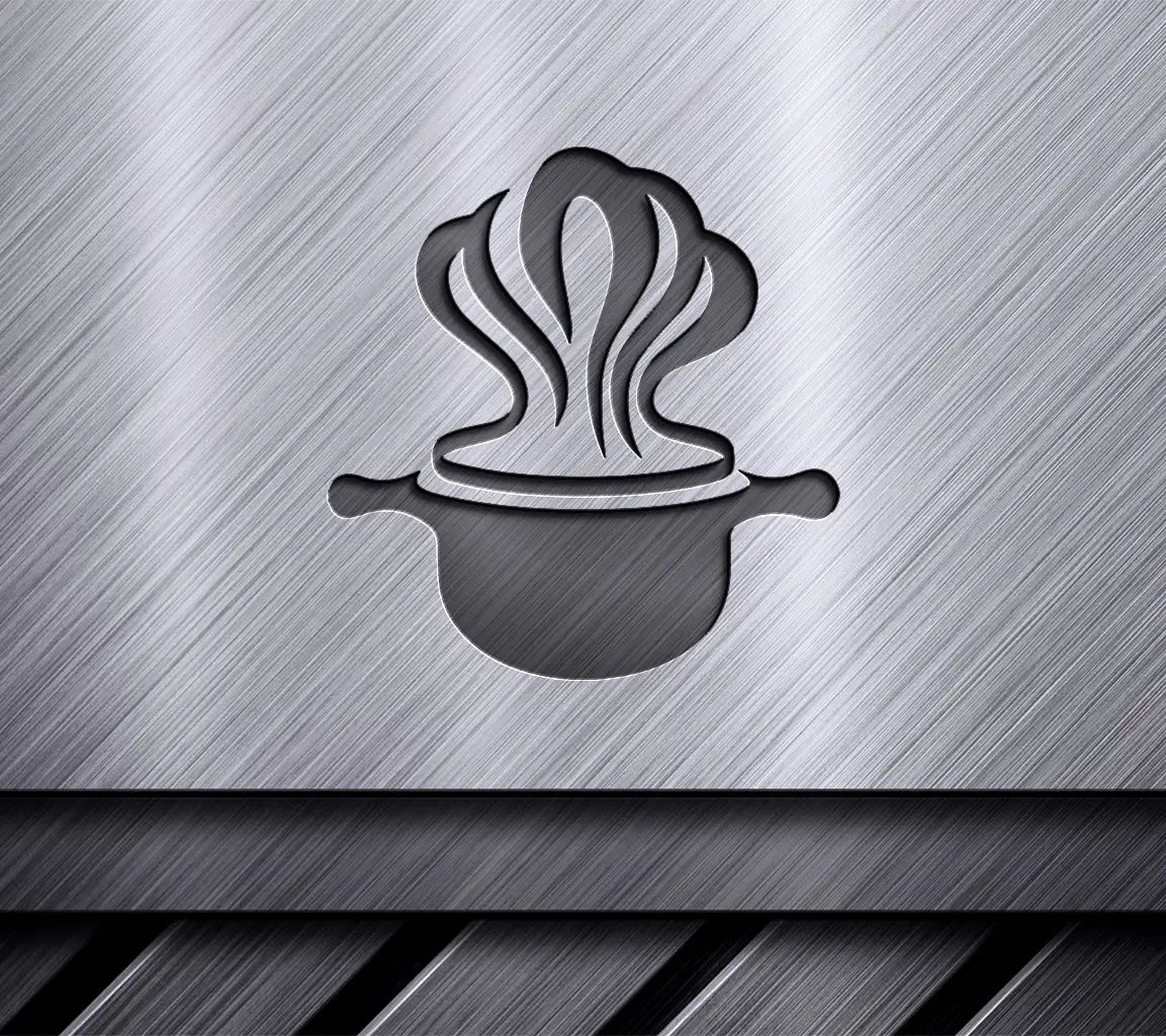 Flaming Hot Pot with Steam SVG - Vector Illustration for Silhouette SVG