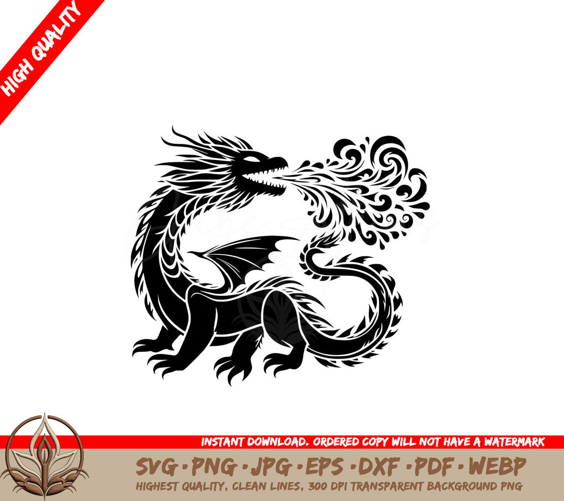 Flaming Dragon Breath SVG File