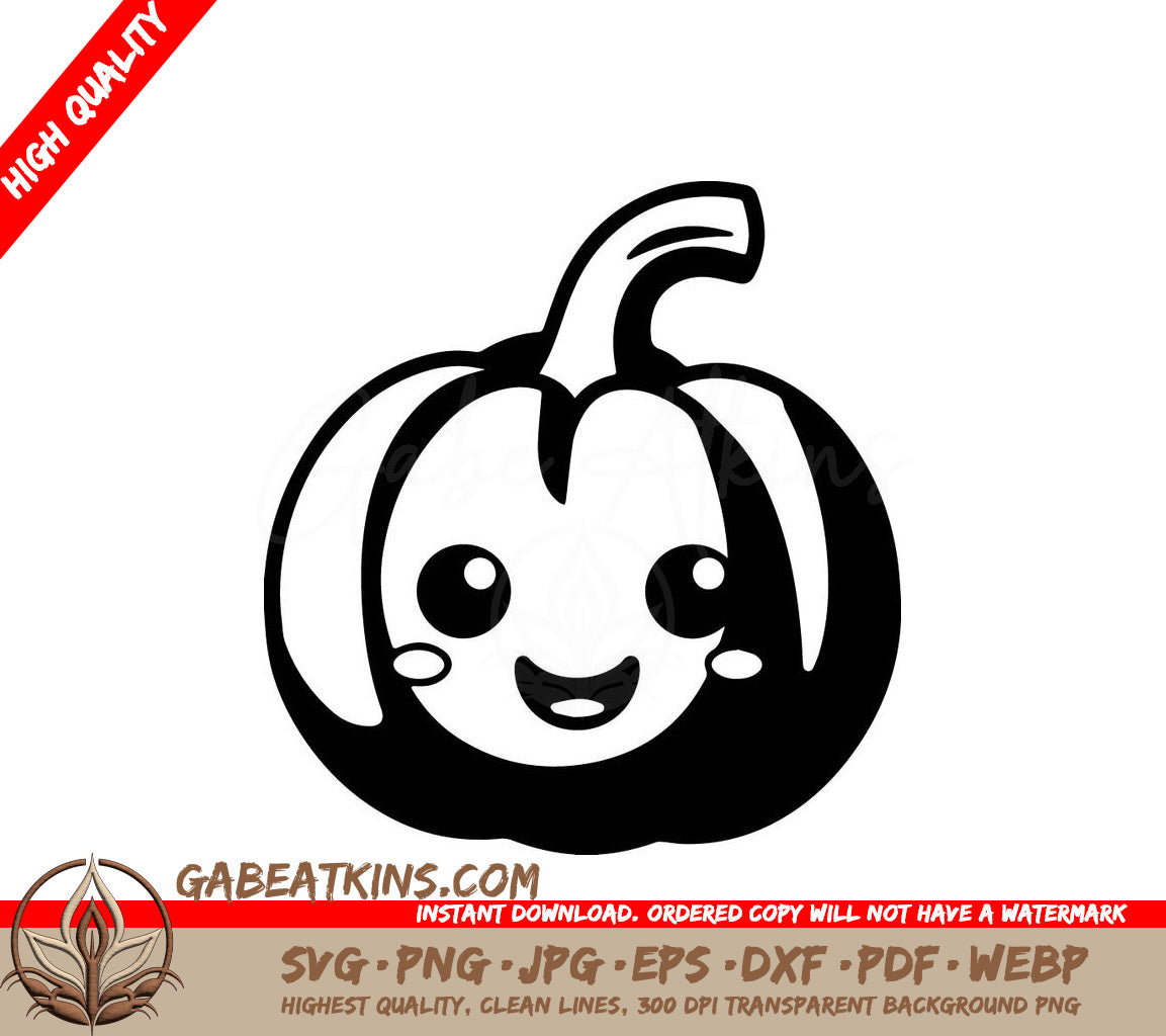 Smiling Pumpkin SVG -  Halloween Clipart SVG