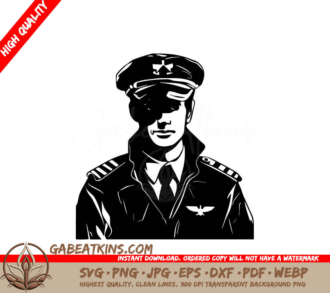  A Man In A Military Uniform SVG - Flight Commander SVG