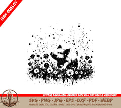 Floral Piglet Whimsy SVG - Digital Product in Multiple File Formats