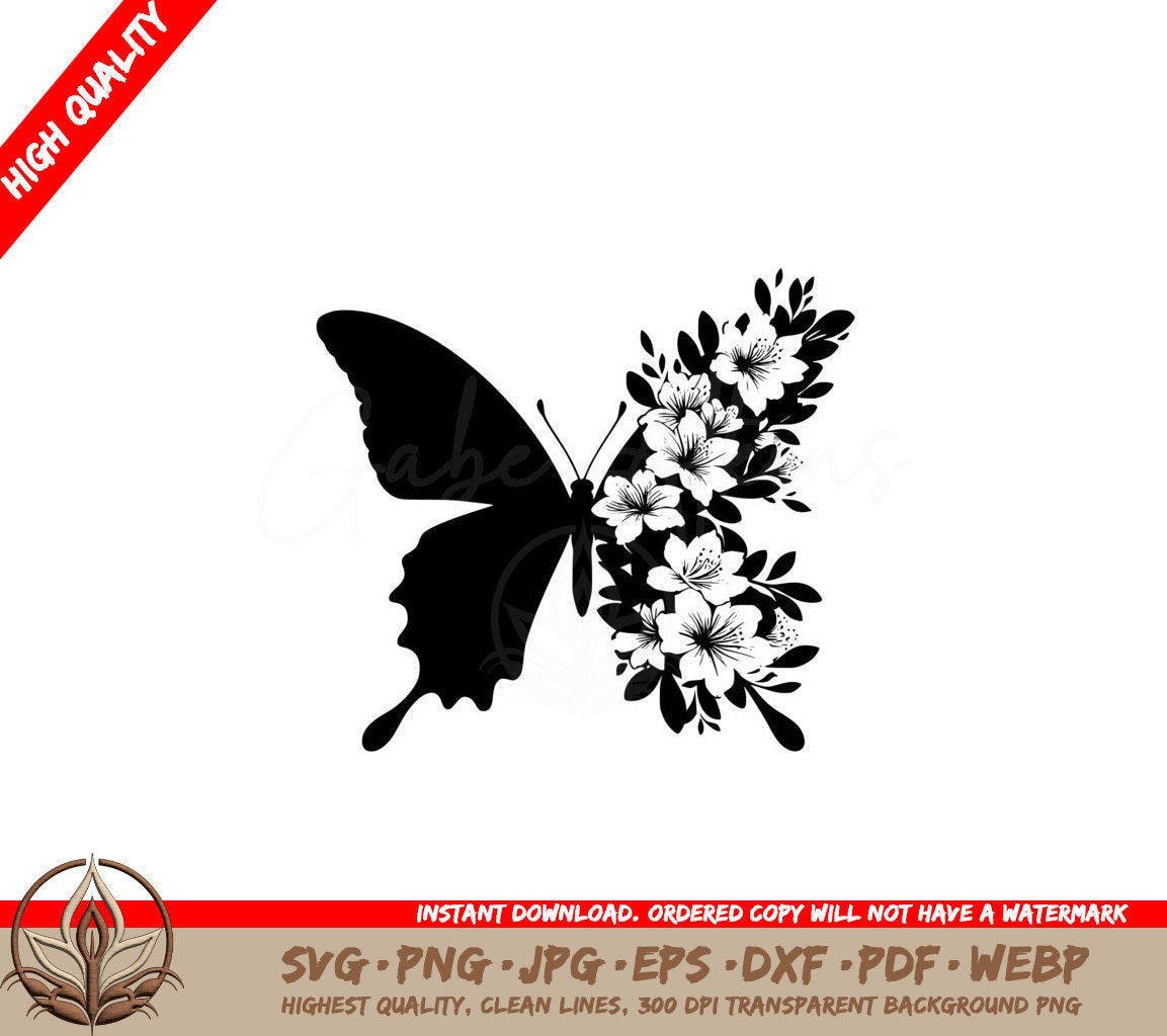 Floral Winged Beauty Digital Product - SVG