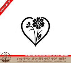 Flower Heart SVG - Digital Product in Various File Formats