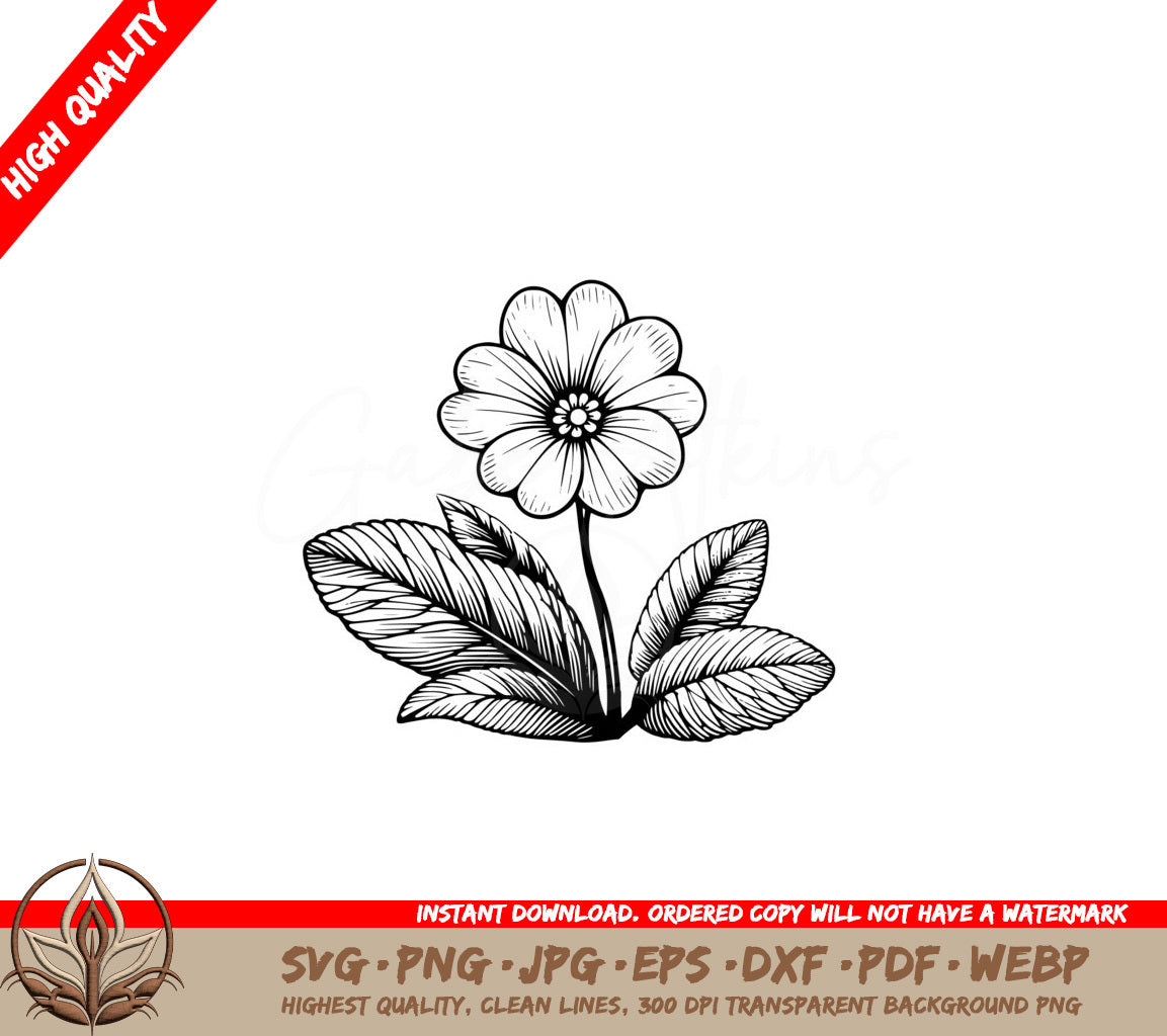 Flowery Primrose SVG Digital Product - Multiple File Formats