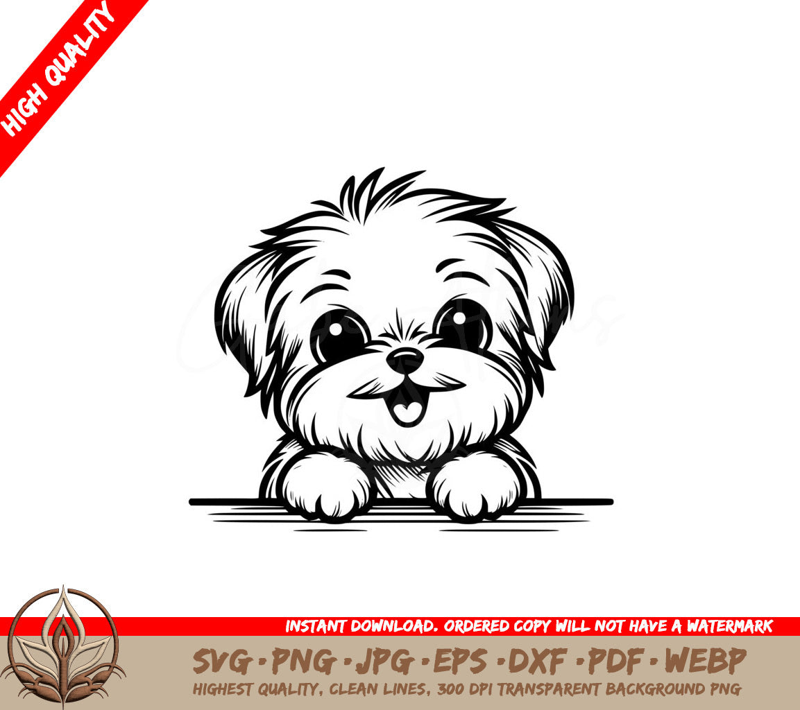 Fluffy Morkie Pup SVG Digital Download