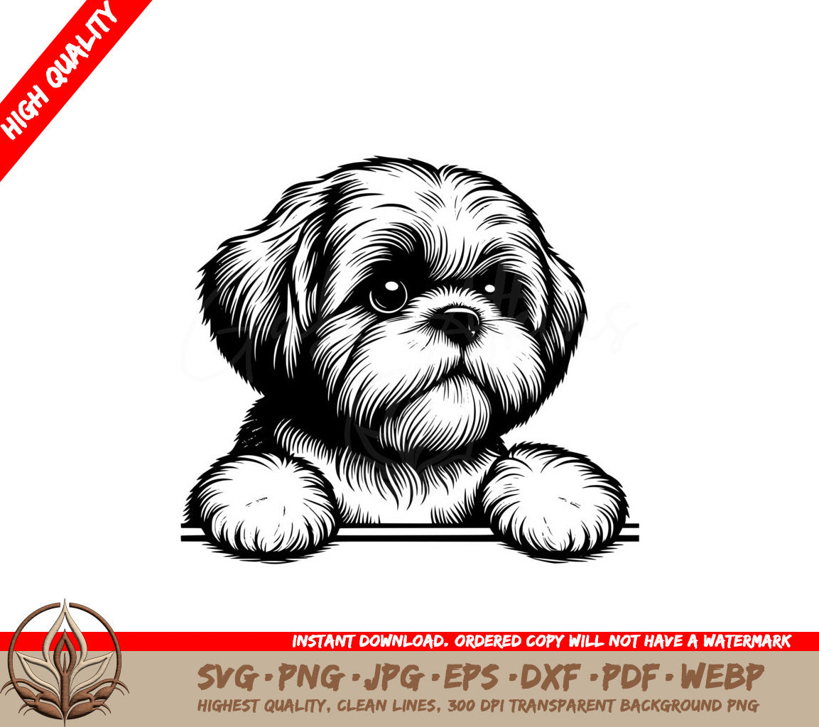 Fluffy Shih Tzu Watchdog SVG | Digital Product File Formats