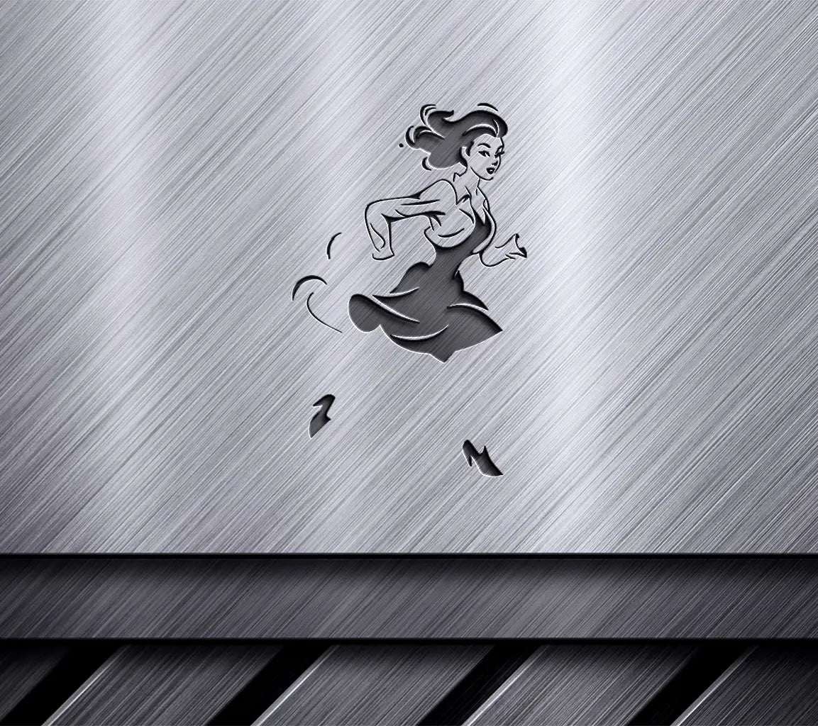 Black Woman Running SVG - Elegant Fluid Motion Vector Design SVG