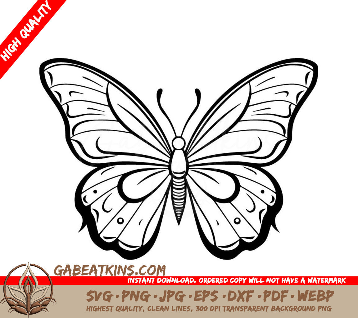 Fluttering Beauty SVG -  A Butterfly On A White Background