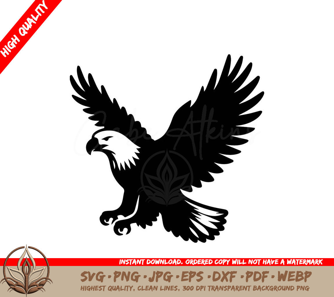 Flying Eagle Silhouette Vector Illustration SVG 