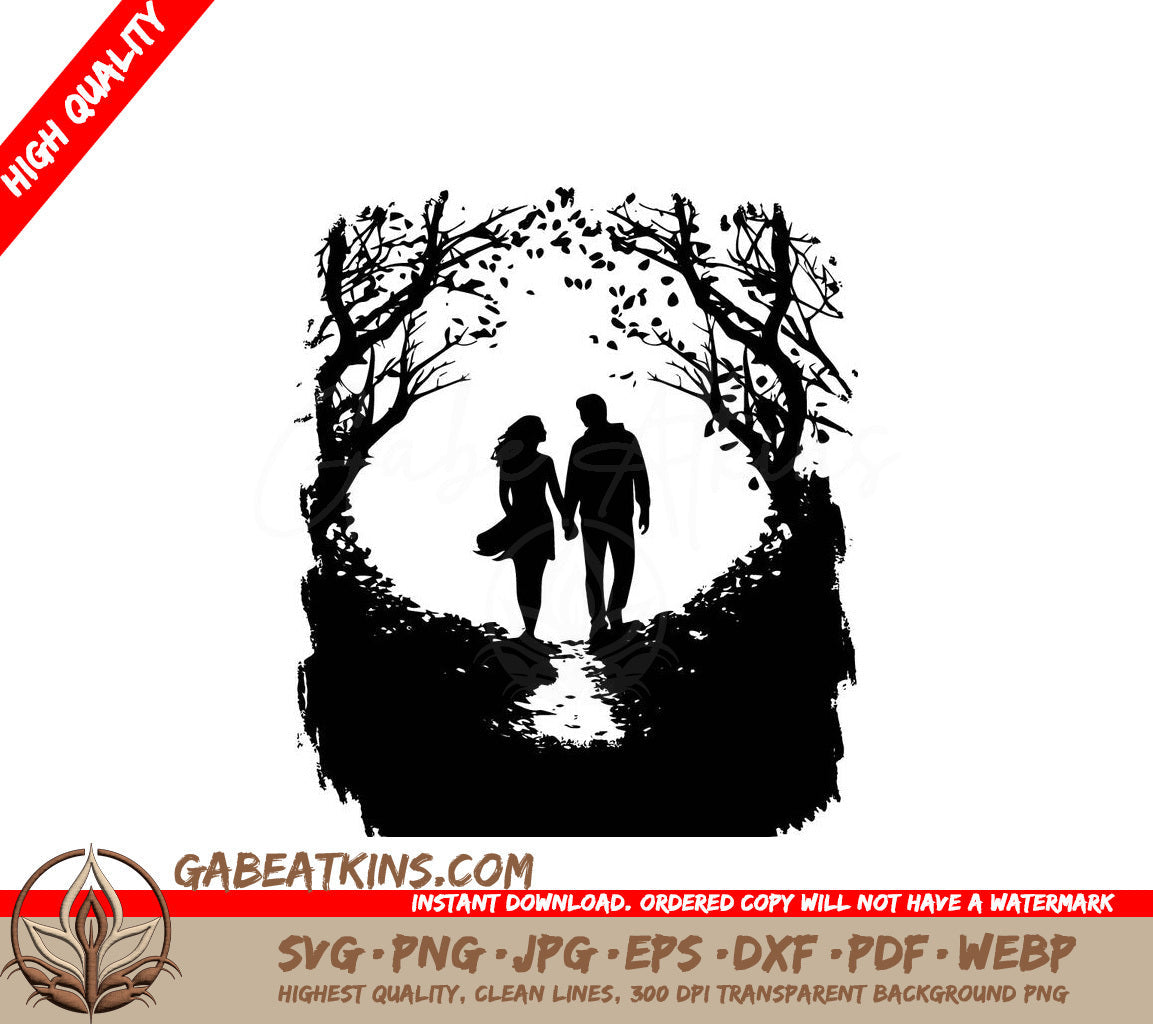  A Man And Woman Holding Hands SVG - Forest Bonding SVG