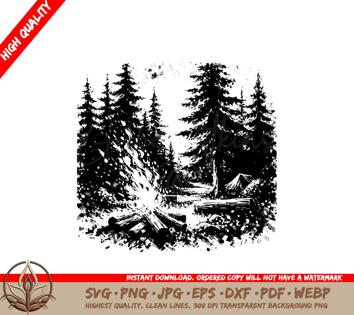 Forest Campfire Nights SVG - Digital Product, Multiple Formats