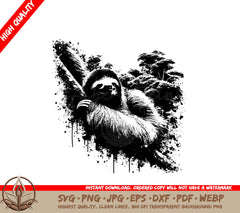 Forest Lullaby Sloth SVG - Digital Product with Multiple File Formats