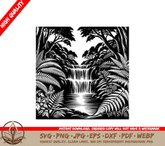 Forest Waterfall Haven SVG - Digital File with 7 formats