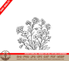 Forget-me-not Bouquet SVG - Digital Product in Multiple Formats