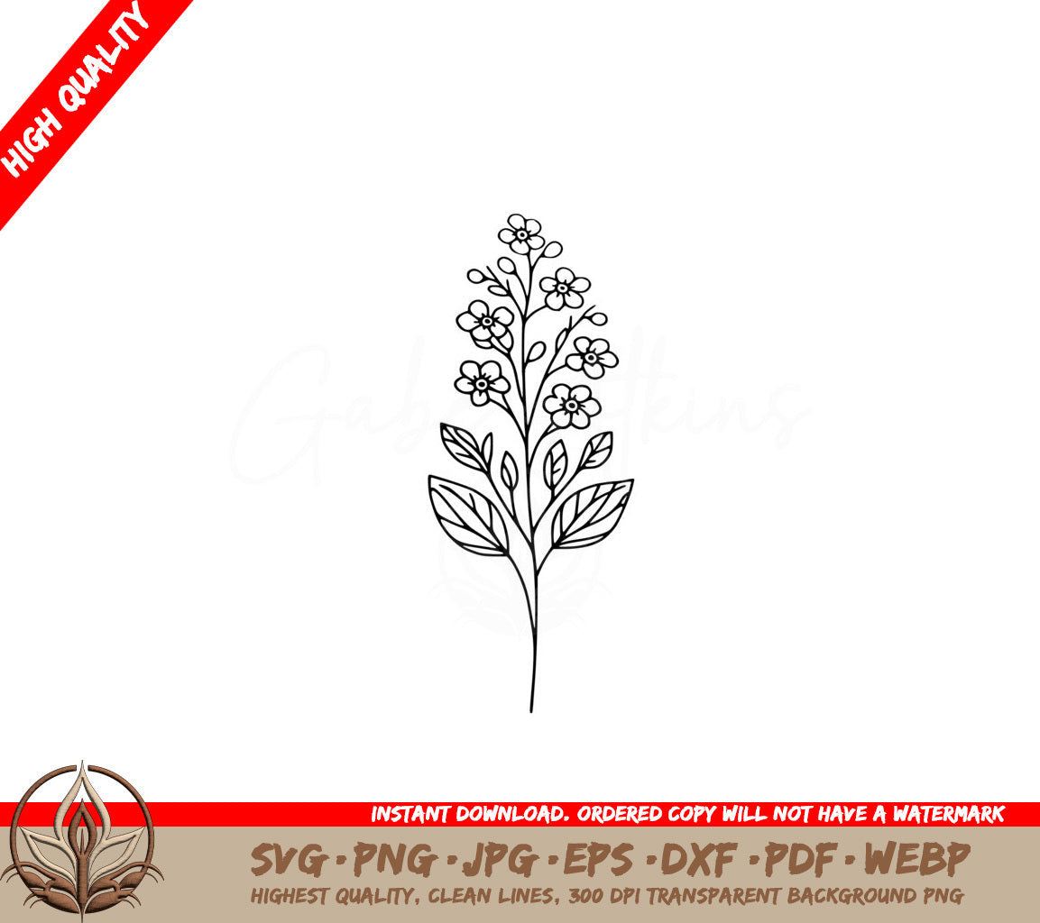 Forget Me Not Beauty SVG Product File