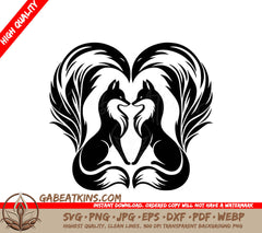 Two Foxes With Their Tails In The Shape Of A Heart SVG - Fox Bond SVG