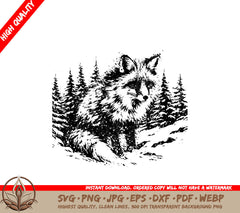 Fox in Pine Haven SVG - Digital Product file in multiple formats