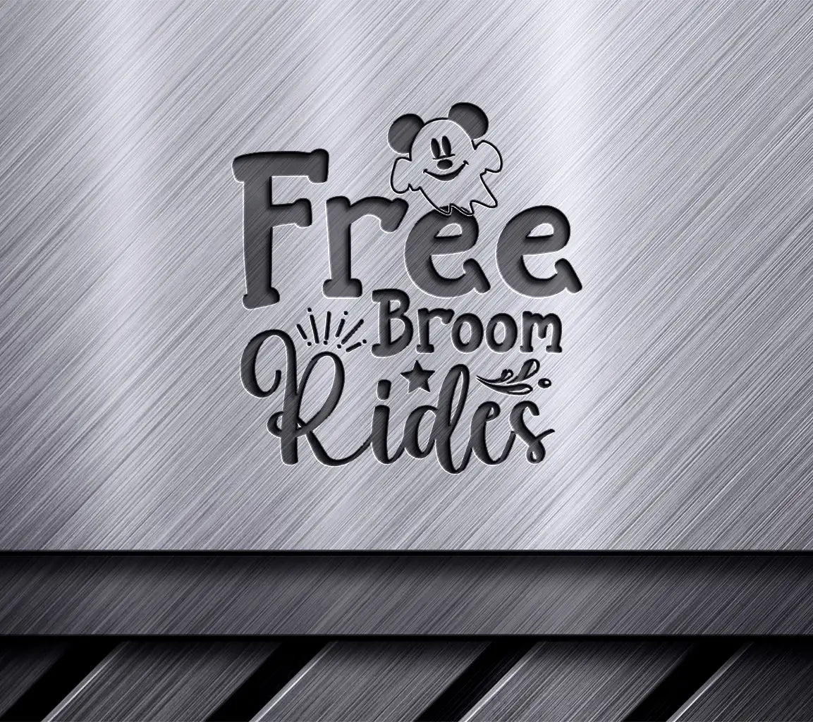 Spooky Broom Rides SVG - Ghost & Broom T-Shirt Design SVG