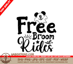 Spooky Broom Rides SVG - Ghost & Broom T-Shirt Design SVG