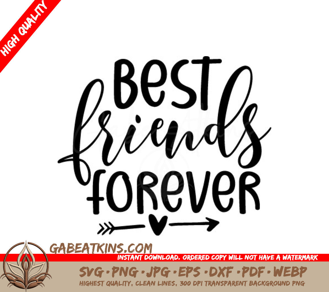 Best Friends Forever Arrow Heart SVG Cut File SVG