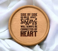 Sisters Connected by Heart SVG - Side by Side or Miles Apart SVG