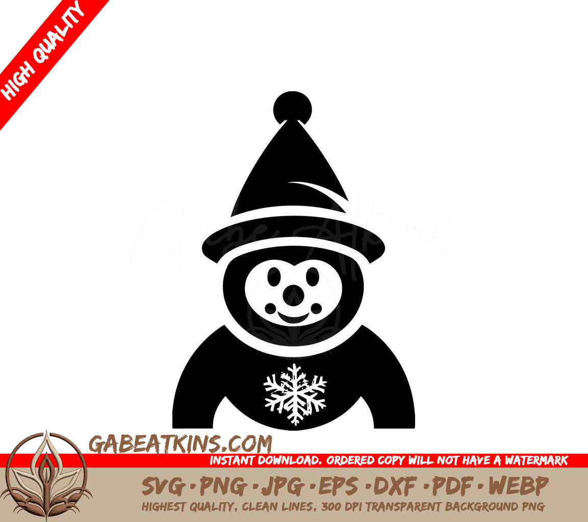  Snowman with Snowflake SVG - Christmas Borderline Bliss SVG