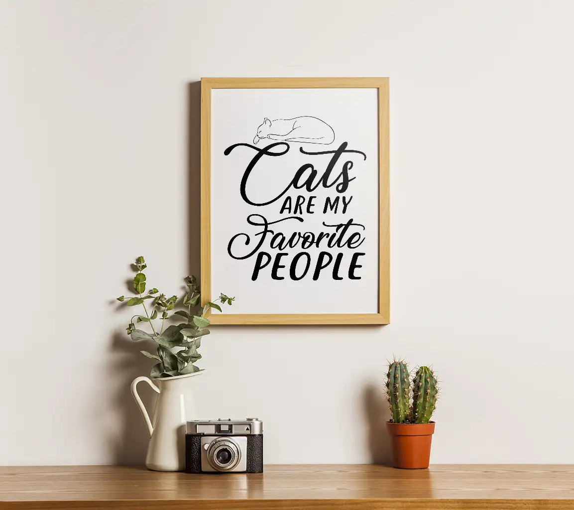 Funny Cat SVG - Cats Are My Favorite People with Sleeping Cat SVG