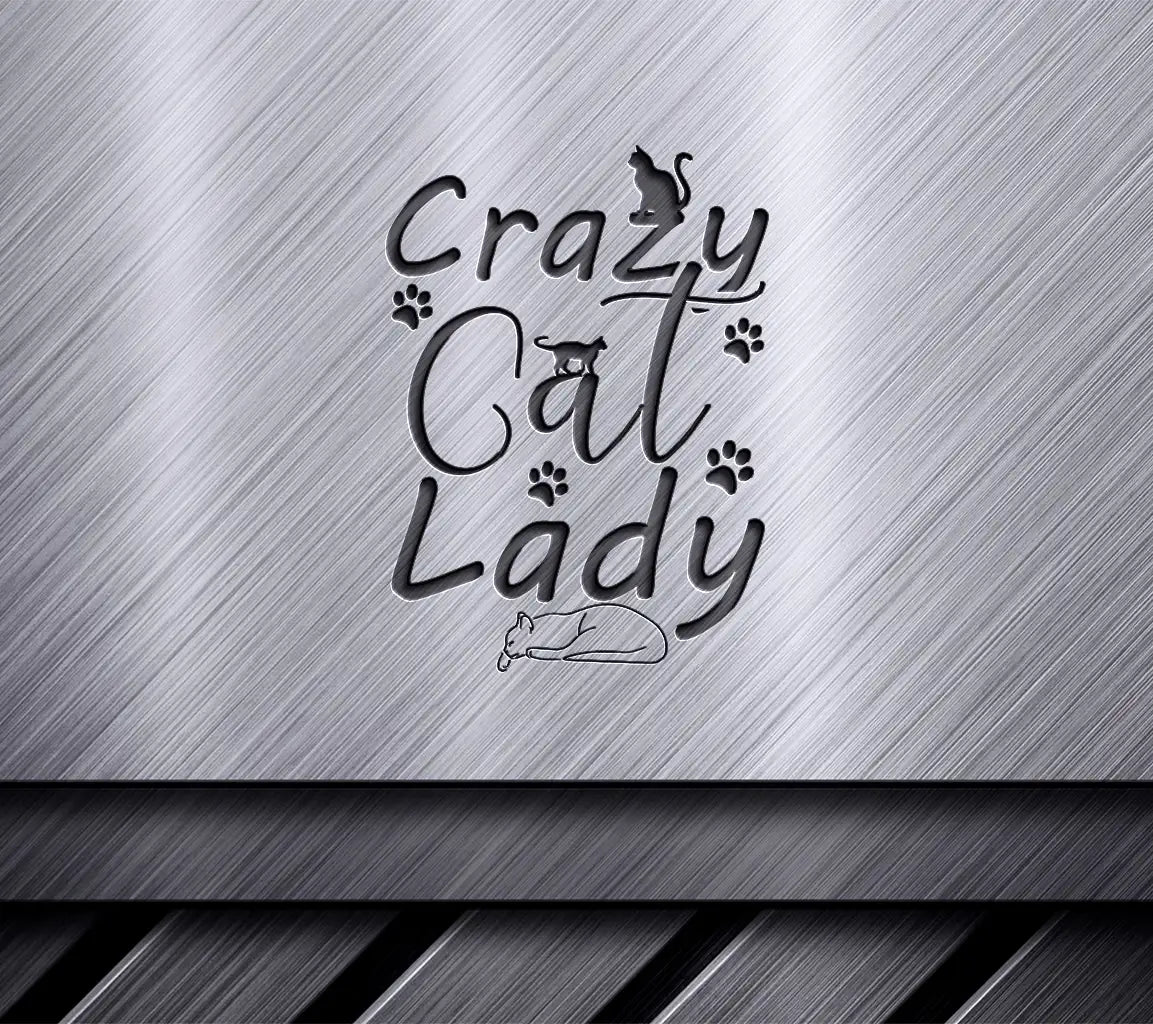 Funny Crazy Cat Lady SVG -  Cat Drawing SVG