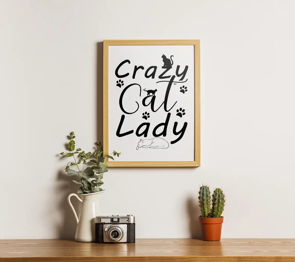 Funny Crazy Cat Lady SVG -  Cat Drawing SVG