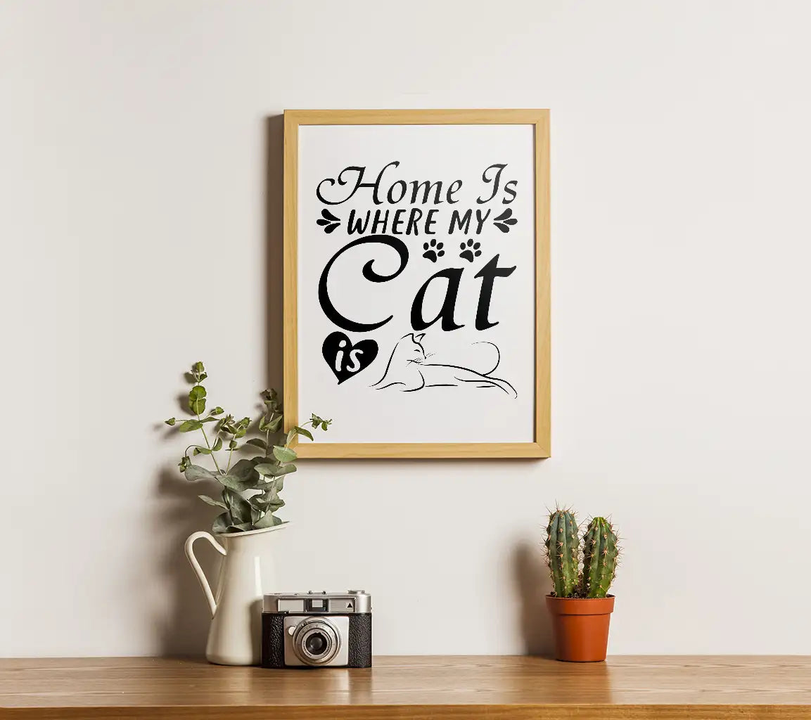 Funny Cat Home Is Where My Cat Is SVG SVG