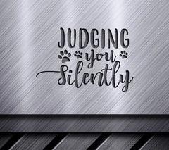 Funny Cat Judging You Silently SVG -  Sign with Paw Prints SVG