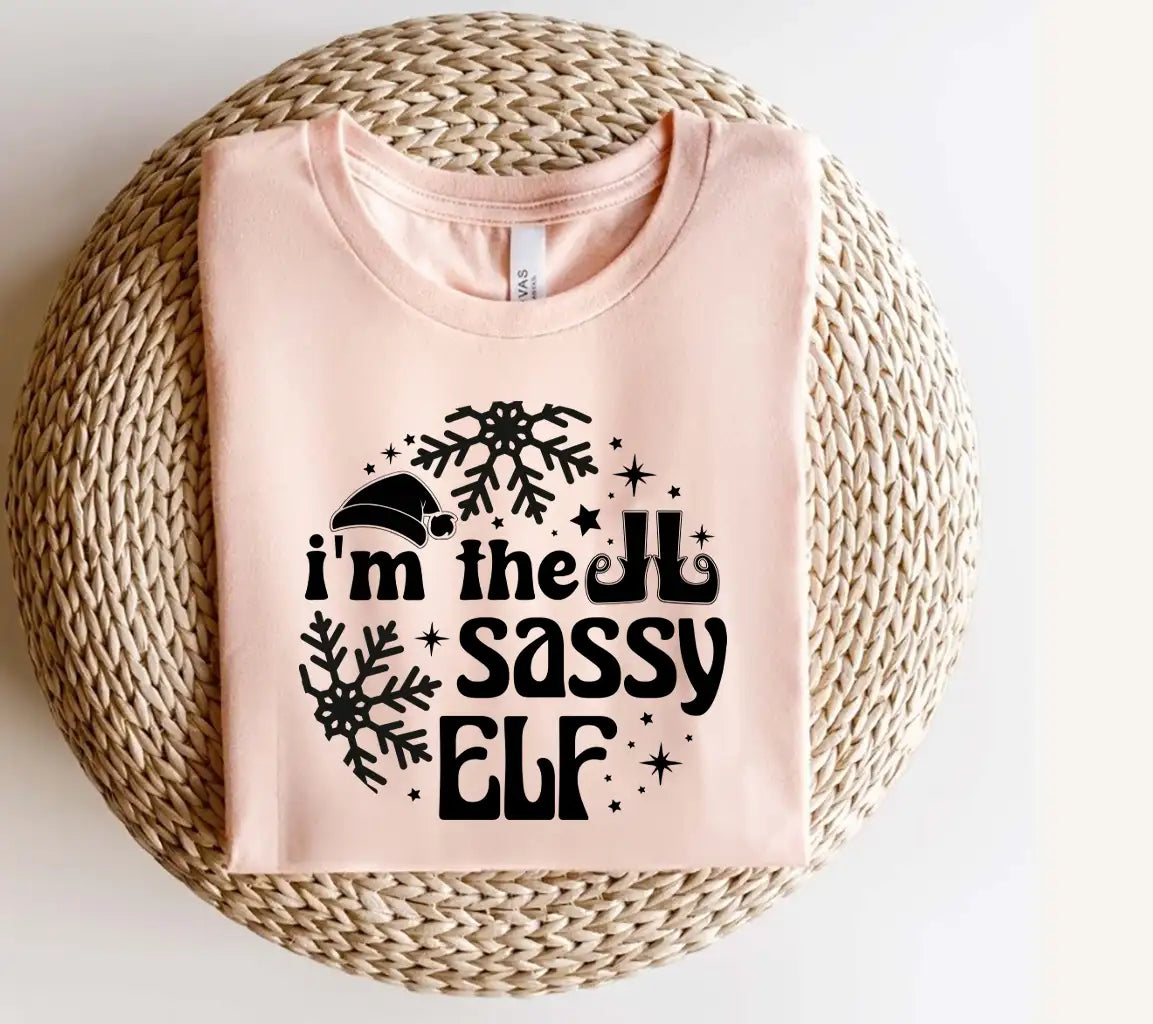 Im the Sassy Elf SVG - Funny Christmas Ornament Design SVG