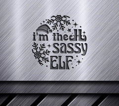 Sassy Elf SVG Cut File - Funny Christmas Ornament Design SVG