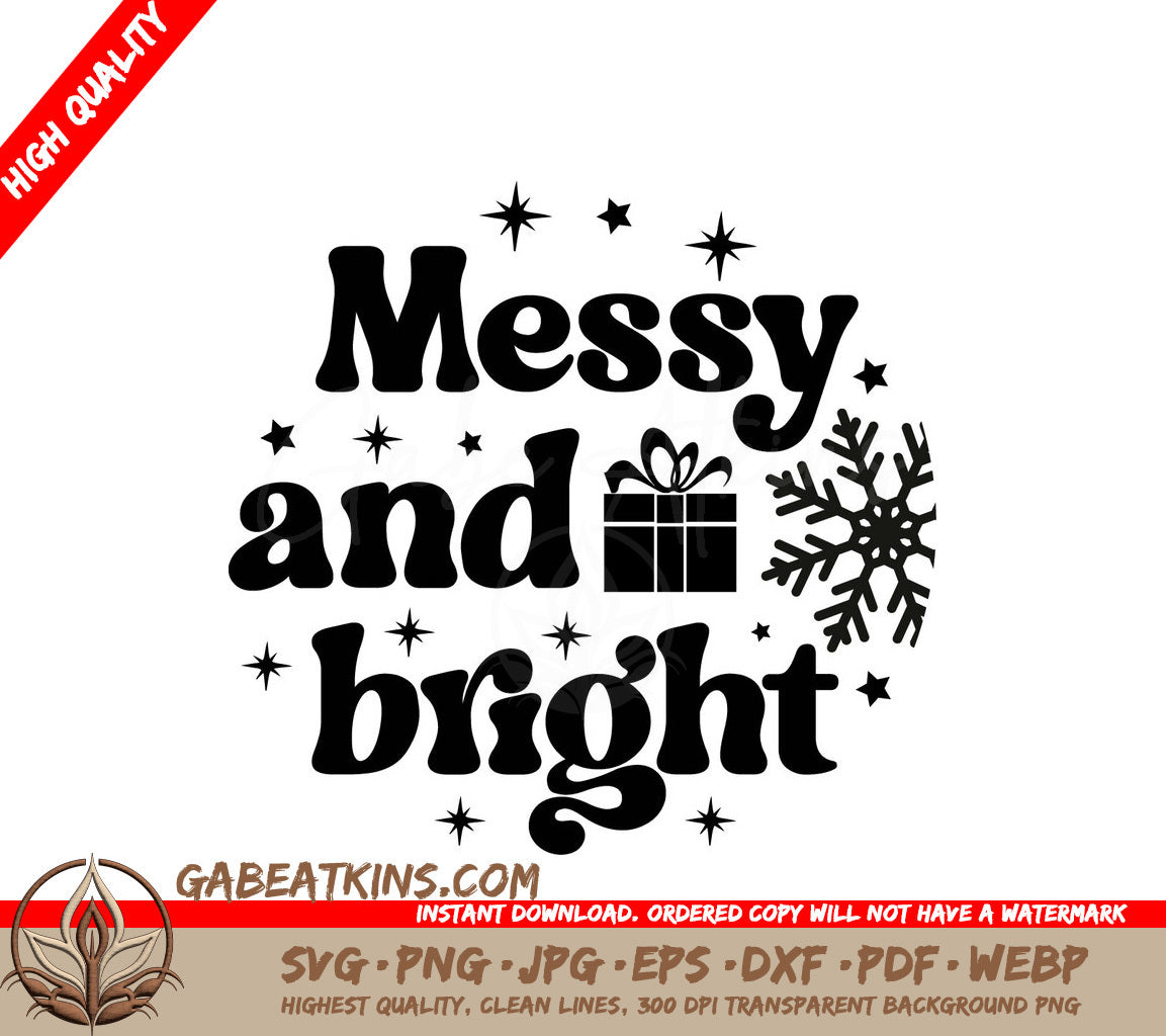 Funny Messy & Bright Christmas Ornament SVG -  Design SVG