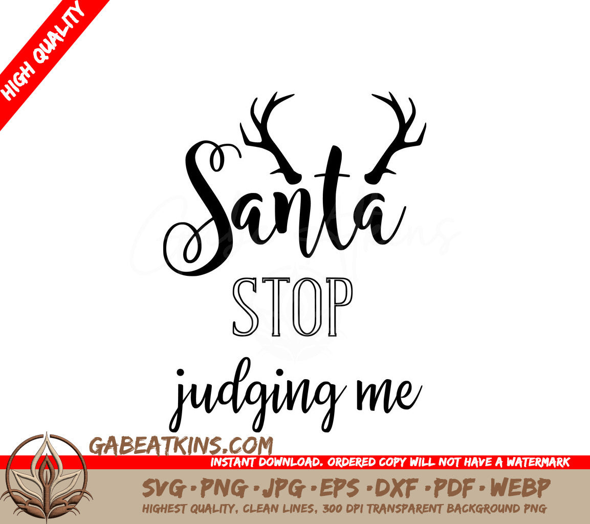 Funny Santa Judging SVG Bundle - Christmas Quotes Design SVG