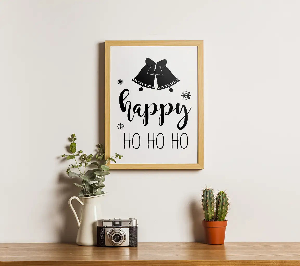 Funny Christmas SVG Bundle Ho Ho Ho Sign with Bells & Snowflakes SVG