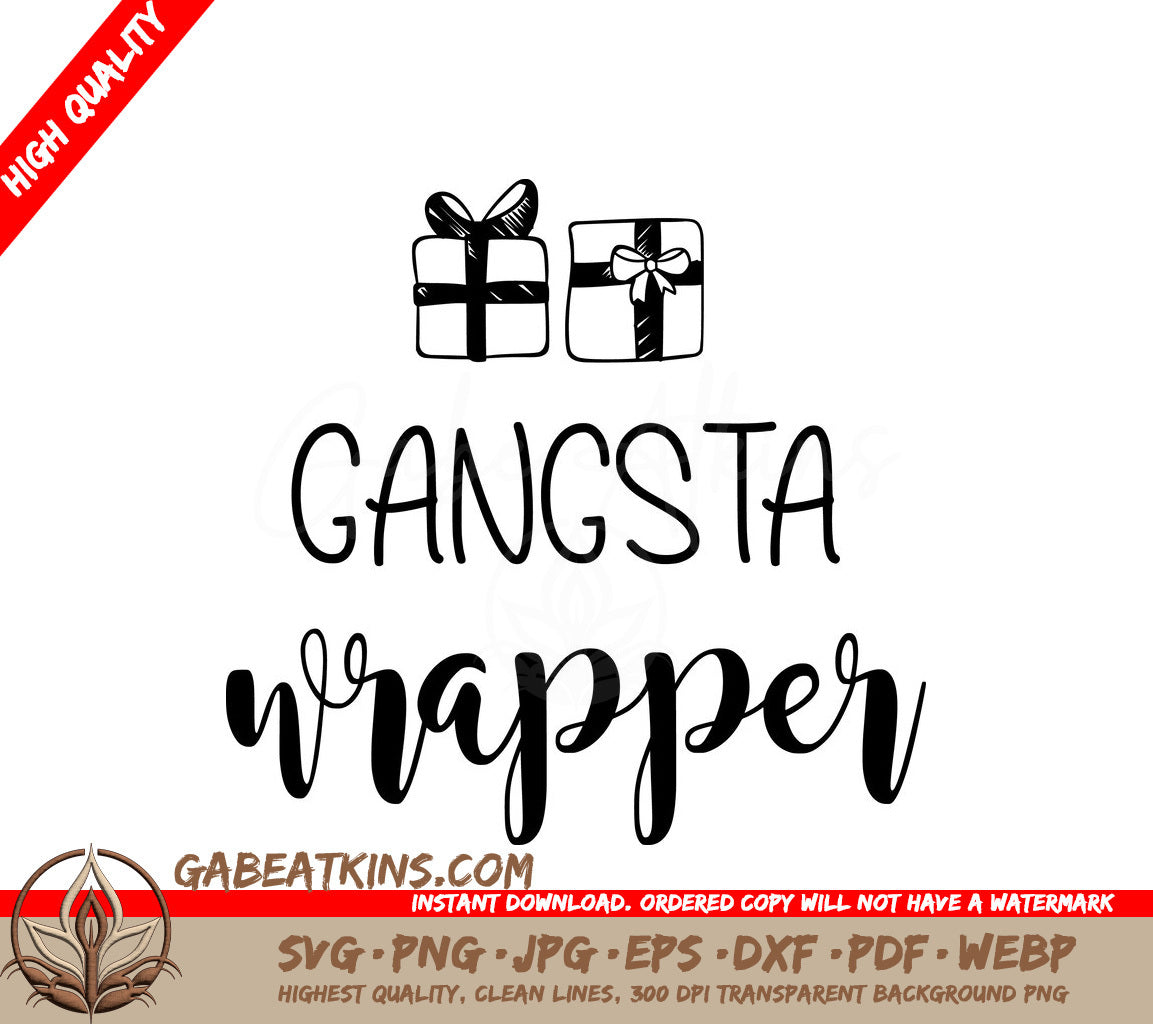 Funny Gangsta Wrapper Christmas SVG Bundle SVG